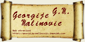 Georgije Malinović vizit kartica
